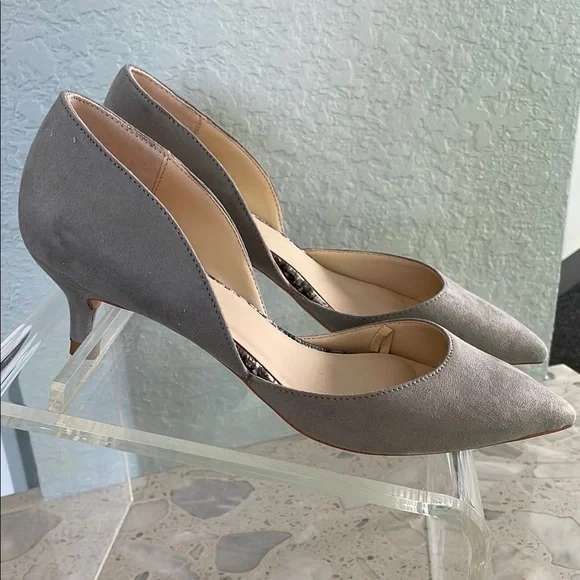 ZARA grey suede kitten heels Excellent - Picture 2 of 9